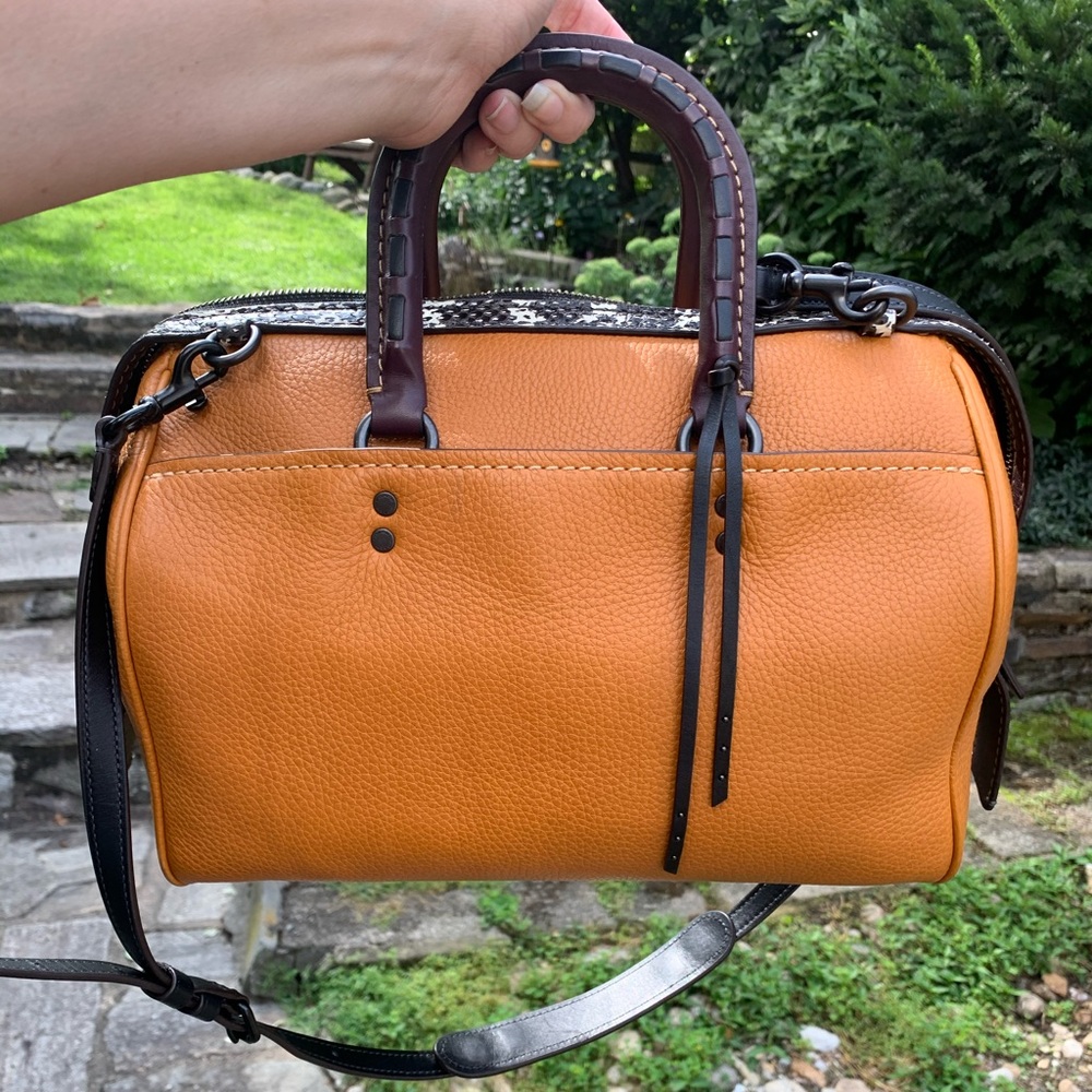 COPY - Coach Butterscotch and Snakeskin Satchel